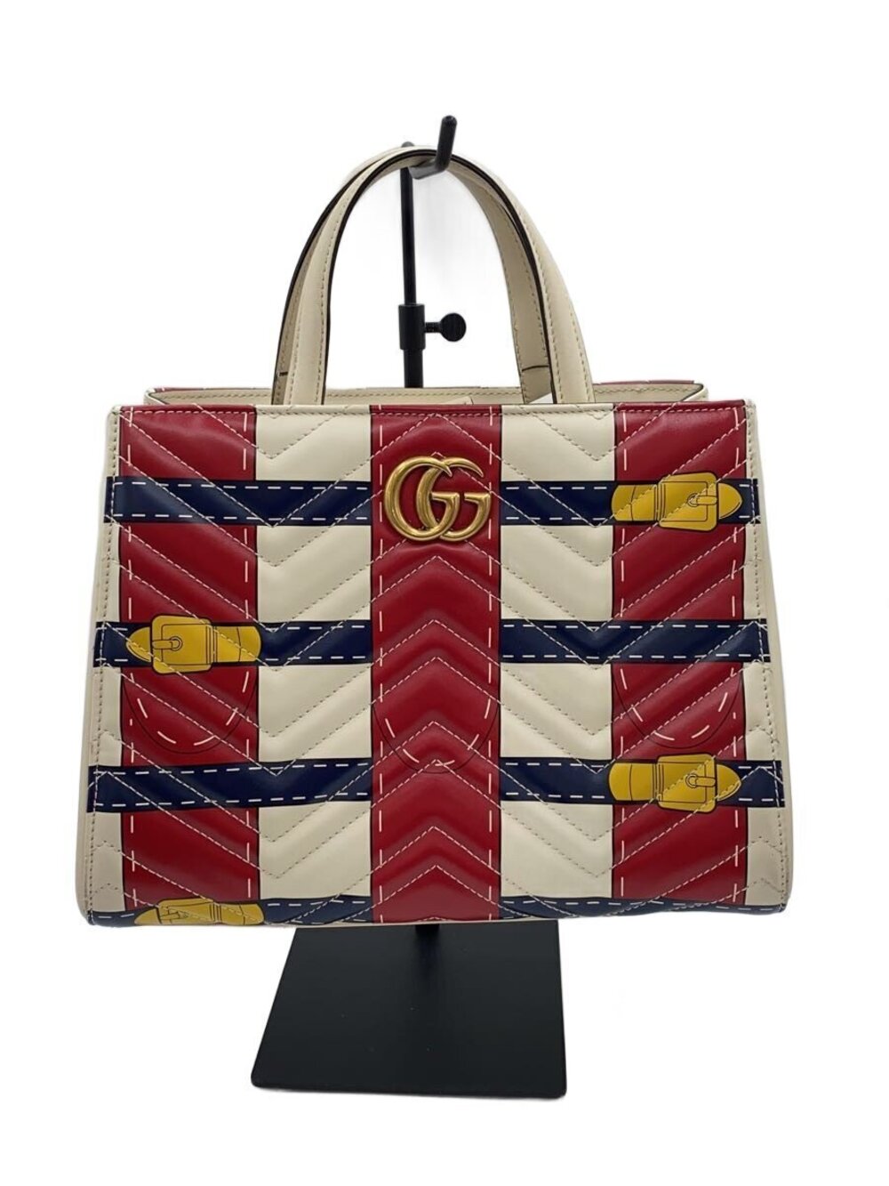 Gucci Handbag Leather Multicolor GG Marmont Quilting Shoulder Strap